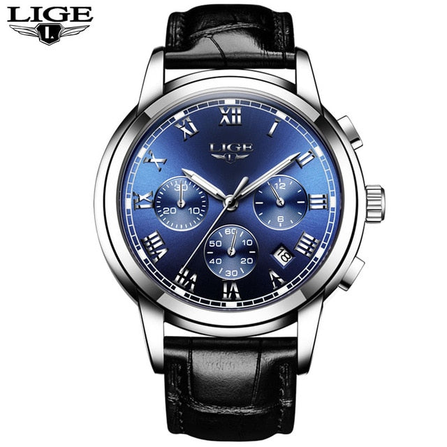 LIGE Mens Watches Fashion Top Brand Luxury Business Automatic Mechanical Watch Men Casual Waterproof Watch Relogio Masculino+Box