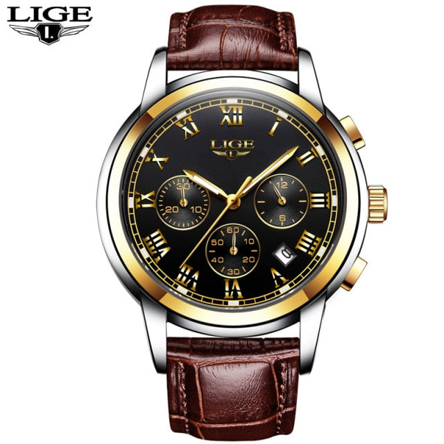 LIGE Mens Watches Fashion Top Brand Luxury Business Automatic Mechanical Watch Men Casual Waterproof Watch Relogio Masculino+Box