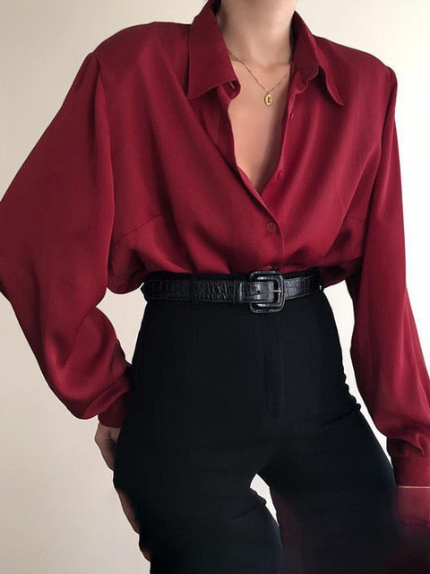 Women Tops And Blouses Office Lady Blouse Slim Shirts Women