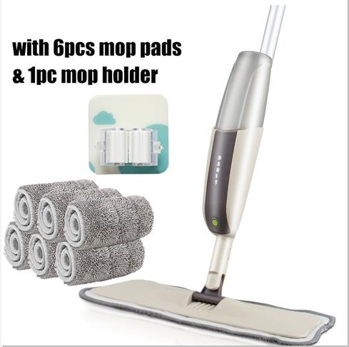 Spray Floor Mop with Reusable Microfiber Pads 360 Degree Handle Mop for Home Kitchen Laminate Wood Ceramic Tiles Floor Cleaning