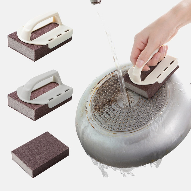 Magic Descaling Rub Pot Brush Emery Sponge Cleaning Brush Sponge Nano Melamine Pot Brush For Removing Rust Kitchen Tool