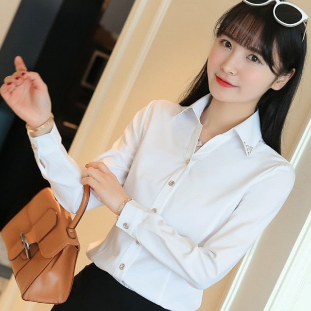 Women Tops And Blouses Office Lady Blouse Slim Shirts Women Blouses Plus Size Tops Casual Shirt Female Blusas