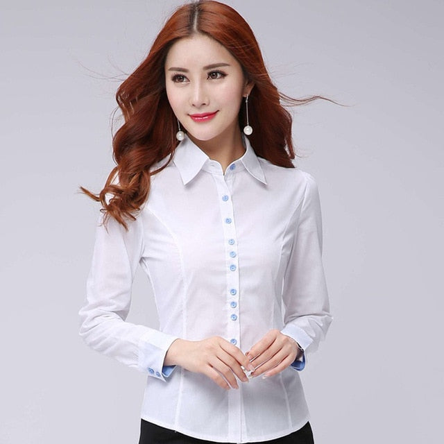 Women Tops And Blouses Office Lady Blouse Slim Shirts Women Blouses Plus Size Tops Casual Shirt Female Blusas