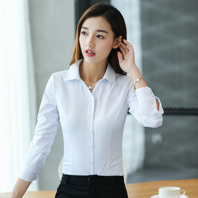 Women Tops And Blouses Office Lady Blouse Slim Shirts Women Blouses Plus Size Tops Casual Shirt Female Blusas