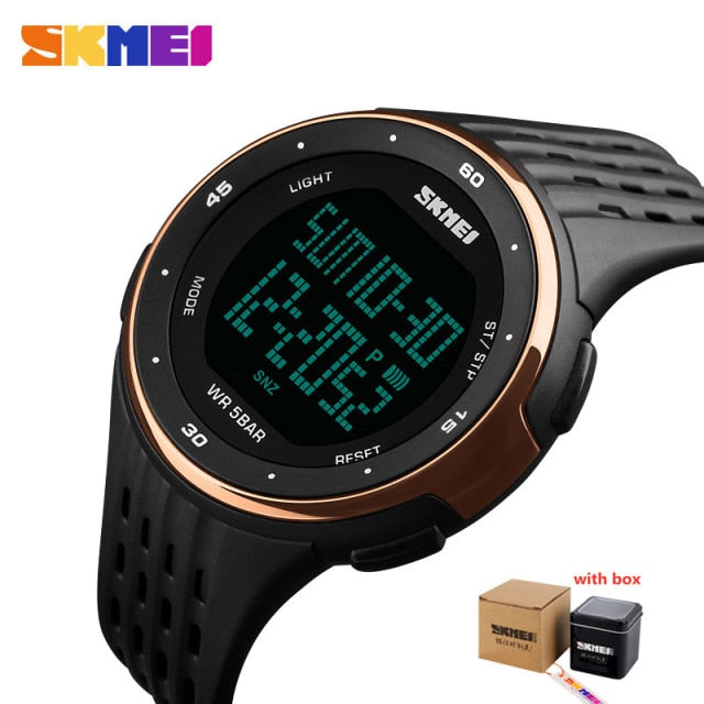 SKMEI 1219 Men Digital Watch LED Display Waterproof Male Wristwatches Chronograph Calendar Alarm Sport Watches Relogio Masculino