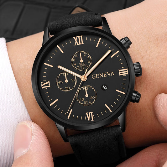 2021 Relogio Masculino Watches Men Fashion Sport Stainless Steel Case Leather Strap Watch Quartz Business Wristwatch Reloj Hombr