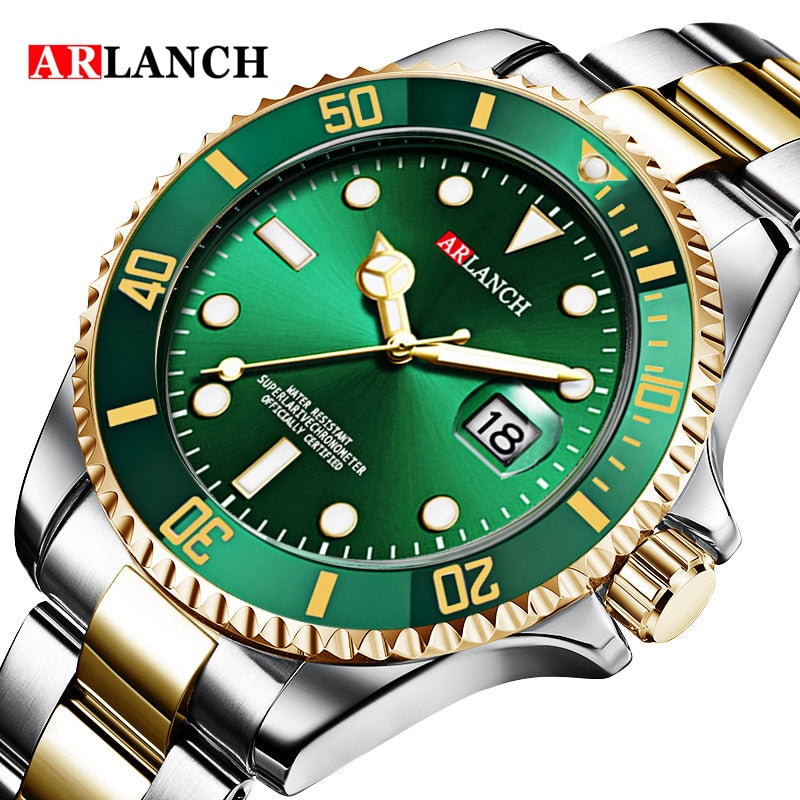 2021 New Water Ghost Stainless Steel Top Brand Luxury Submariner Sport Waterproof Classic Design Men Green Fashion Quartz Watch