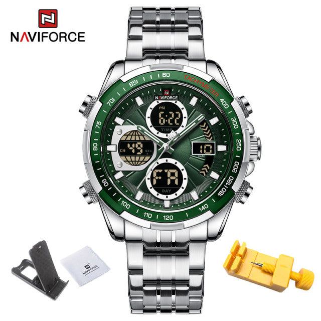 New NAVIFORCE Military Watches for Men Luxury Sport Chronograph Alarm WristWatch Waterproof Quartz Big Clock Digital Male Watch