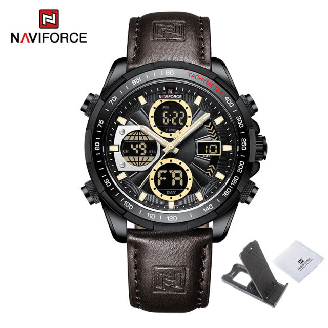 New NAVIFORCE Military Watches for Men Luxury Sport Chronograph Alarm WristWatch Waterproof Quartz Big Clock Digital Male Watch