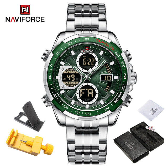 New NAVIFORCE Military Watches for Men Luxury Sport Chronograph Alarm WristWatch Waterproof Quartz Big Clock Digital Male Watch