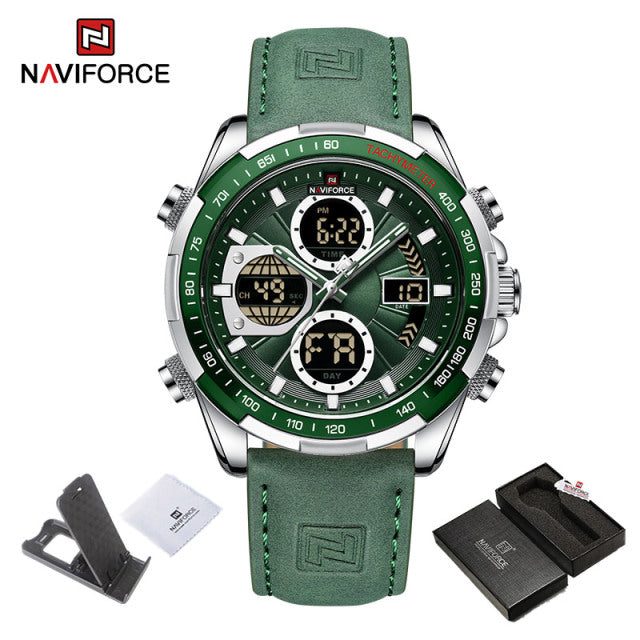 New NAVIFORCE Military Watches for Men Luxury Sport Chronograph Alarm WristWatch Waterproof Quartz Big Clock Digital Male Watch