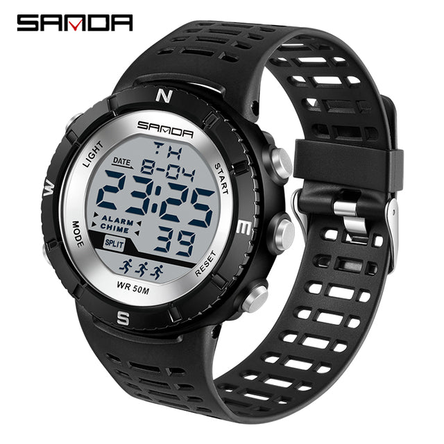 2022 Sanda 386 Top Brand Men Watches Sport Military Fashion Male Digital Quartz Led Watch For Boys Waterproof Cartoon Wristwatch