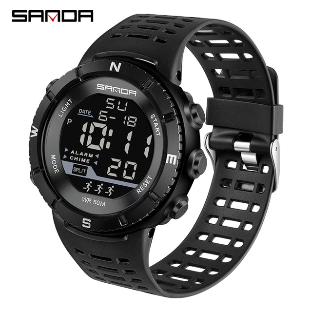 2022 Sanda 386 Top Brand Men Watches Sport Military Fashion Male Digital Quartz Led Watch For Boys Waterproof Cartoon Wristwatch